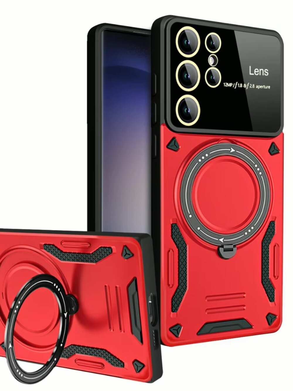 Samsung S25 Ultra / S25 / S24 Magnetic Ring Case w/ Kickstand Shockproof Hybrid